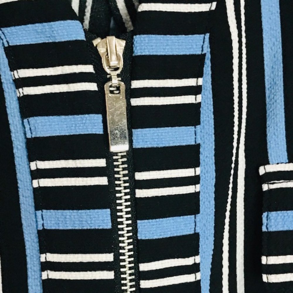 Notations Blue Black White Stripe Blouse size 1X NWT - Picture 6 of 6